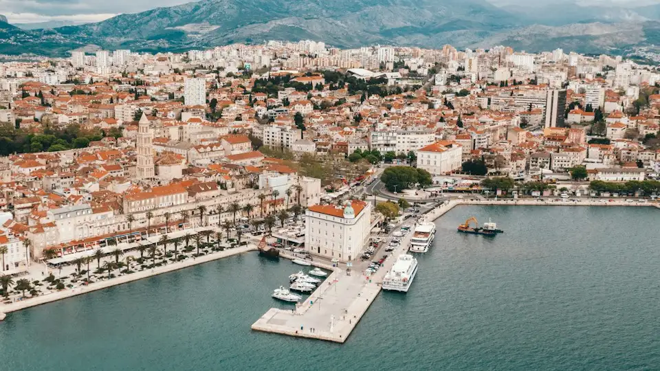 Split harbour and old town, Croatia