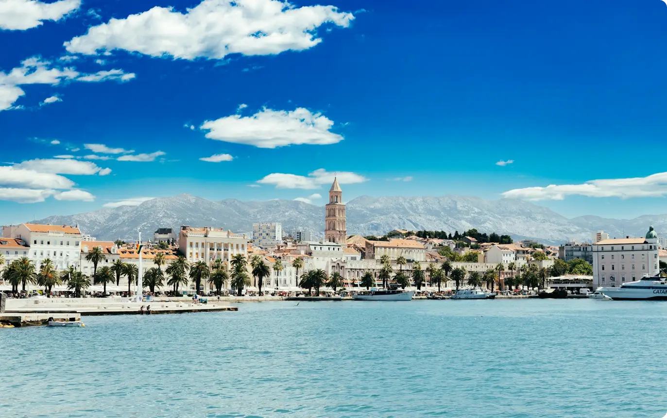 Split waterfront seen from the sea